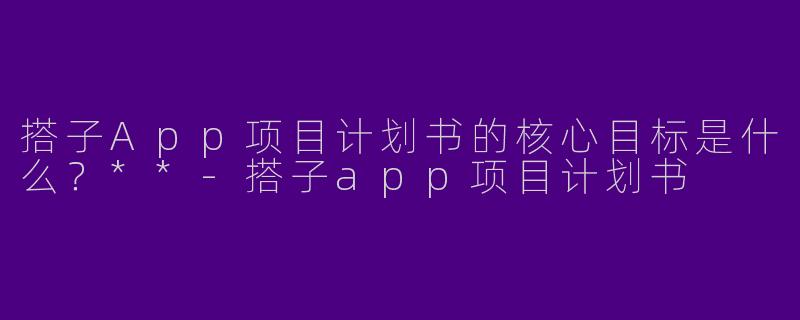 搭子App项目计划书的核心目标是什么？**