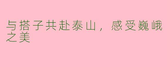 与搭子共赴泰山，感受巍峨之美