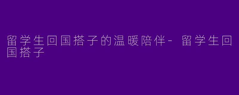 留学生回国搭子的温暖陪伴
