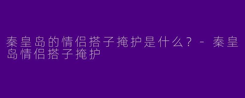 秦皇岛的情侣搭子掩护是什么？