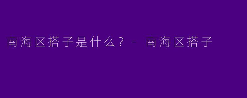 南海区搭子是什么?