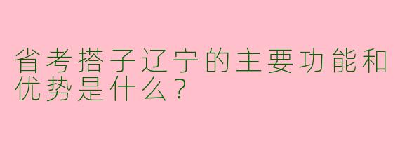 省考搭子辽宁的主要功能和优势是什么？