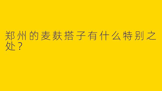 郑州的麦麸搭子有什么特别之处？