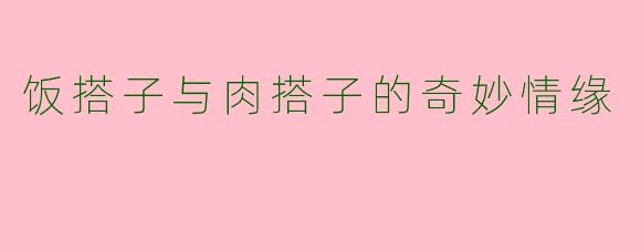 饭搭子与肉搭子的奇妙情缘