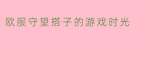 欧服守望搭子的游戏时光
