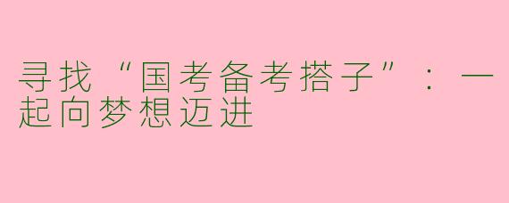 寻找“国考备考搭子”：一起向梦想迈进