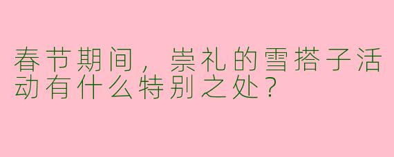 春节期间，崇礼的雪搭子活动有什么特别之处？