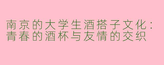 南京的大学生酒搭子文化：青春的酒杯与友情的交织