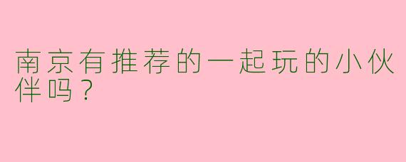 南京有推荐的一起玩的小伙伴吗?