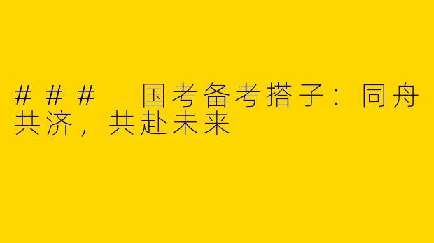 ### 国考备考搭子：同舟共济，共赴未来