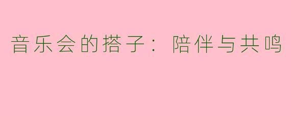 音乐会的搭子：陪伴与共鸣