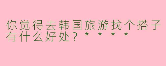 你觉得去韩国旅游找个搭子有什么好处？****