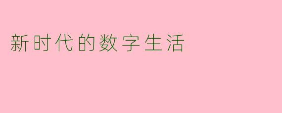 新时代的数字生活