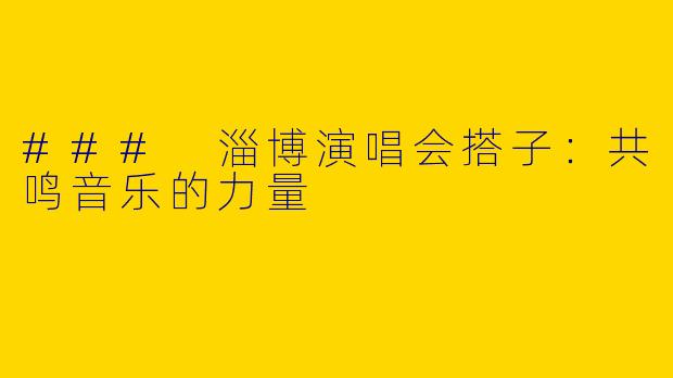 ### 淄博演唱会搭子：共鸣音乐的力量