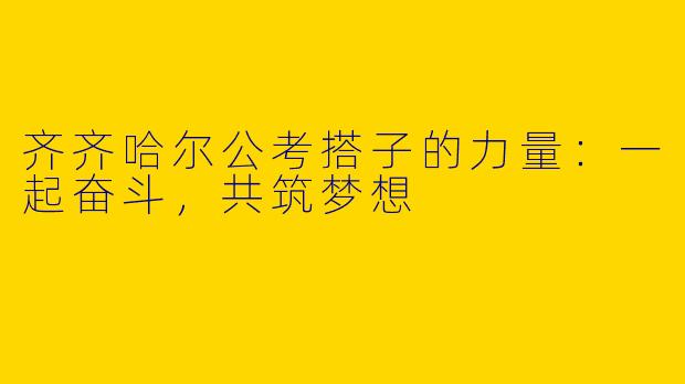 齐齐哈尔公考搭子的力量：一起奋斗，共筑梦想