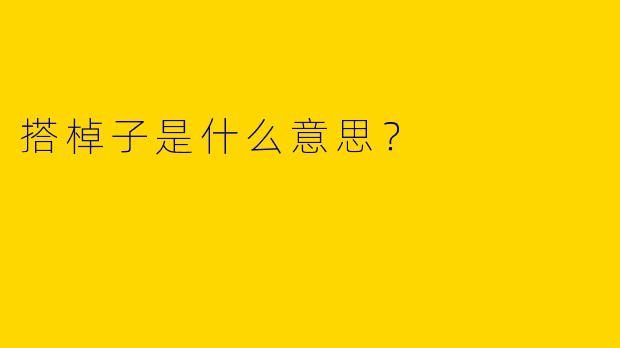 搭棹子是什么意思?