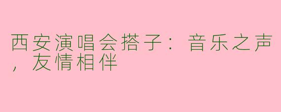 西安演唱会搭子：音乐之声，友情相伴