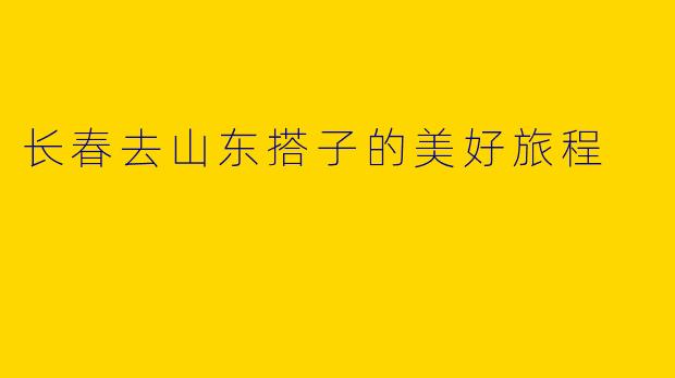 长春去山东搭子的美好旅程