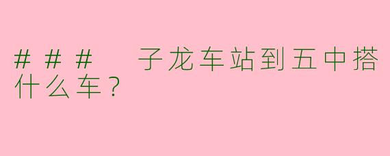 ### 子龙车站到五中搭什么车？
