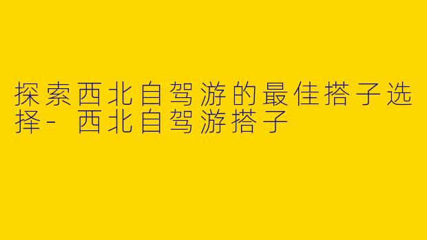 探索西北自驾游的最佳搭子选择