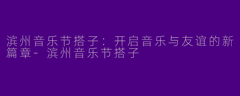 滨州音乐节搭子：开启音乐与友谊的新篇章-滨州音乐节搭子