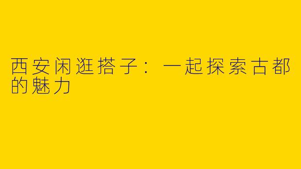 西安闲逛搭子：一起探索古都的魅力