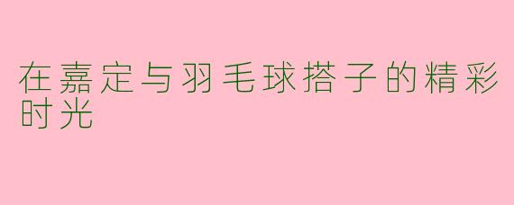 在嘉定与羽毛球搭子的精彩时光