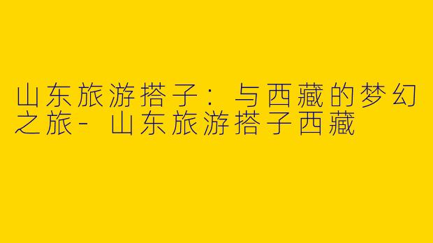 山东旅游搭子：与西藏的梦幻之旅
