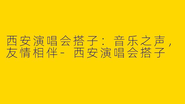 西安演唱会搭子：音乐之声，友情相伴-西安演唱会搭子