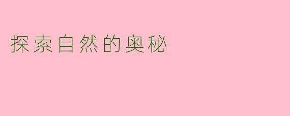 探索自然的奥秘