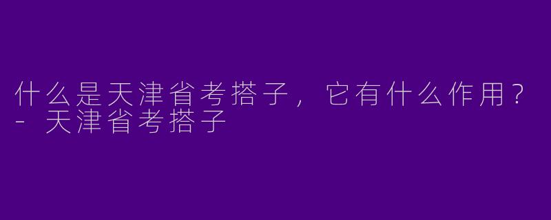 什么是天津省考搭子，它有什么作用？