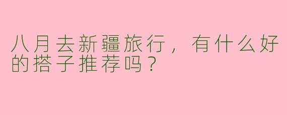 八月去新疆旅行,有什么好的搭子推荐吗?