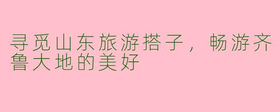 寻觅山东旅游搭子，畅游齐鲁大地的美好