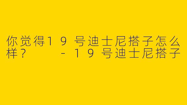 你觉得19号迪士尼搭子怎么样？  