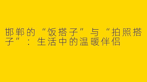 邯郸的“饭搭子”与“拍照搭子”:生活中的温暖伴侣