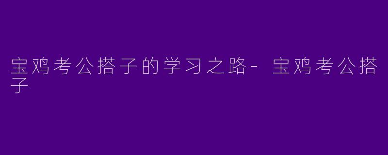 宝鸡考公搭子的学习之路-宝鸡考公搭子