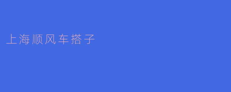 上海顺风车搭子