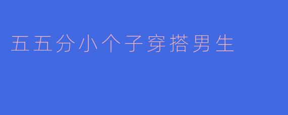 ### 五五分小个子穿搭男生的时尚攻略