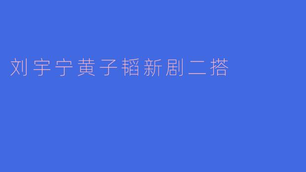 刘宇宁黄子韬新剧二搭