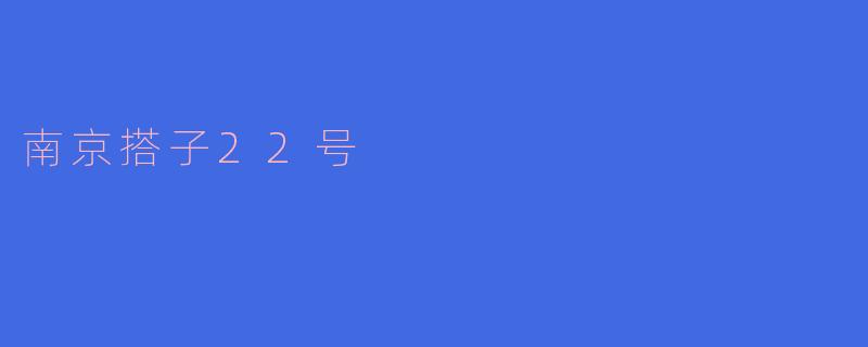 南京搭子22号：探索城市新兴社交文化的窗口