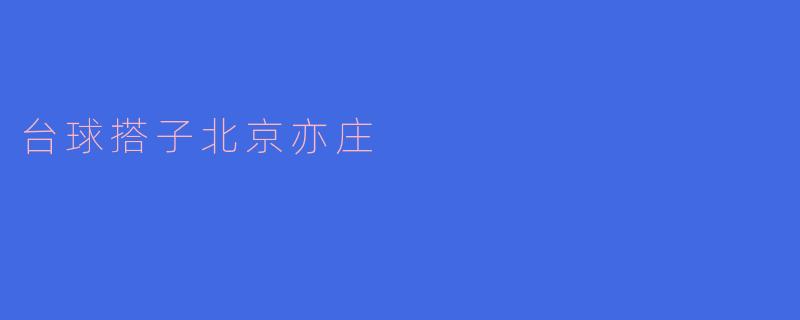台球搭子北京亦庄