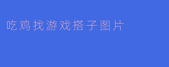 吃鸡找游戏搭子图片