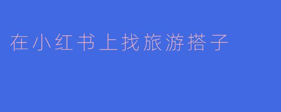 在小红书上找旅游搭子