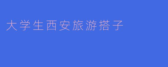 ### 大学生西安旅游搭子的理想选择