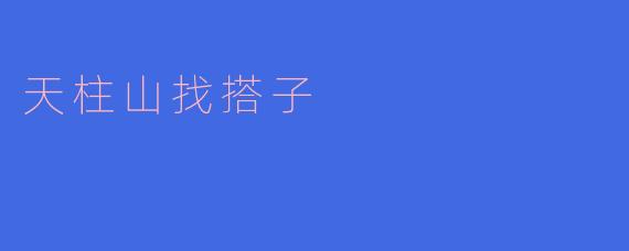 ### 天柱山找搭子：共赴山巅的旅程