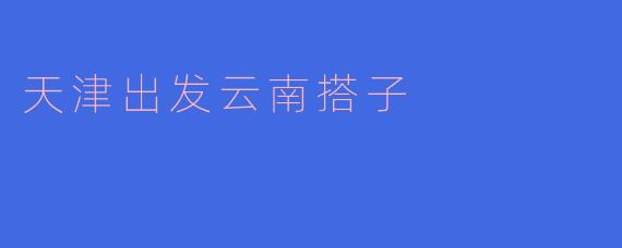 天津出发云南搭子