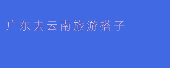广东去云南旅游搭子