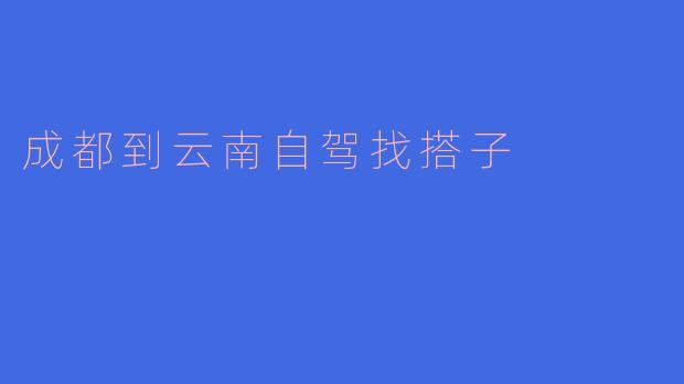 有没有人想一起自驾从成都去云南？有搭子的请联系我！****