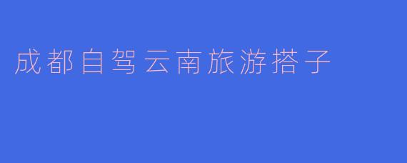成都自驾云南旅游搭子