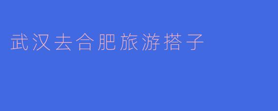 ### 武汉去合肥旅游搭子,释放你的假期热情!